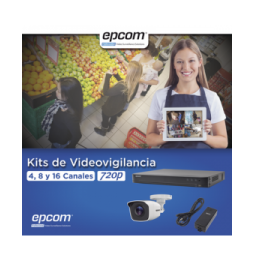 EPCOM KEVTX8T4BW KIT TurboHD 1080p / DVR 4 Canales / 4 Camar