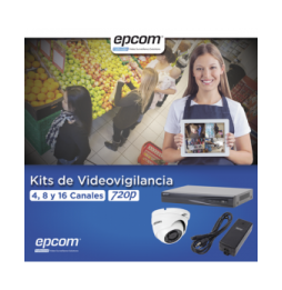 EPCOM KEVTX8T4EW KIT TurboHD 1080p / DVR 4 Canales / 4 Camar