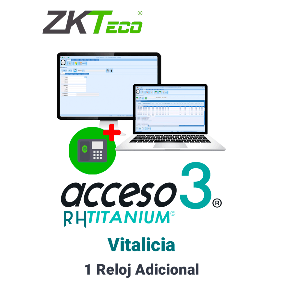 ZAS471001 CHECADOR ADD ZKACCESO TITANIUMTADD - Licencia para