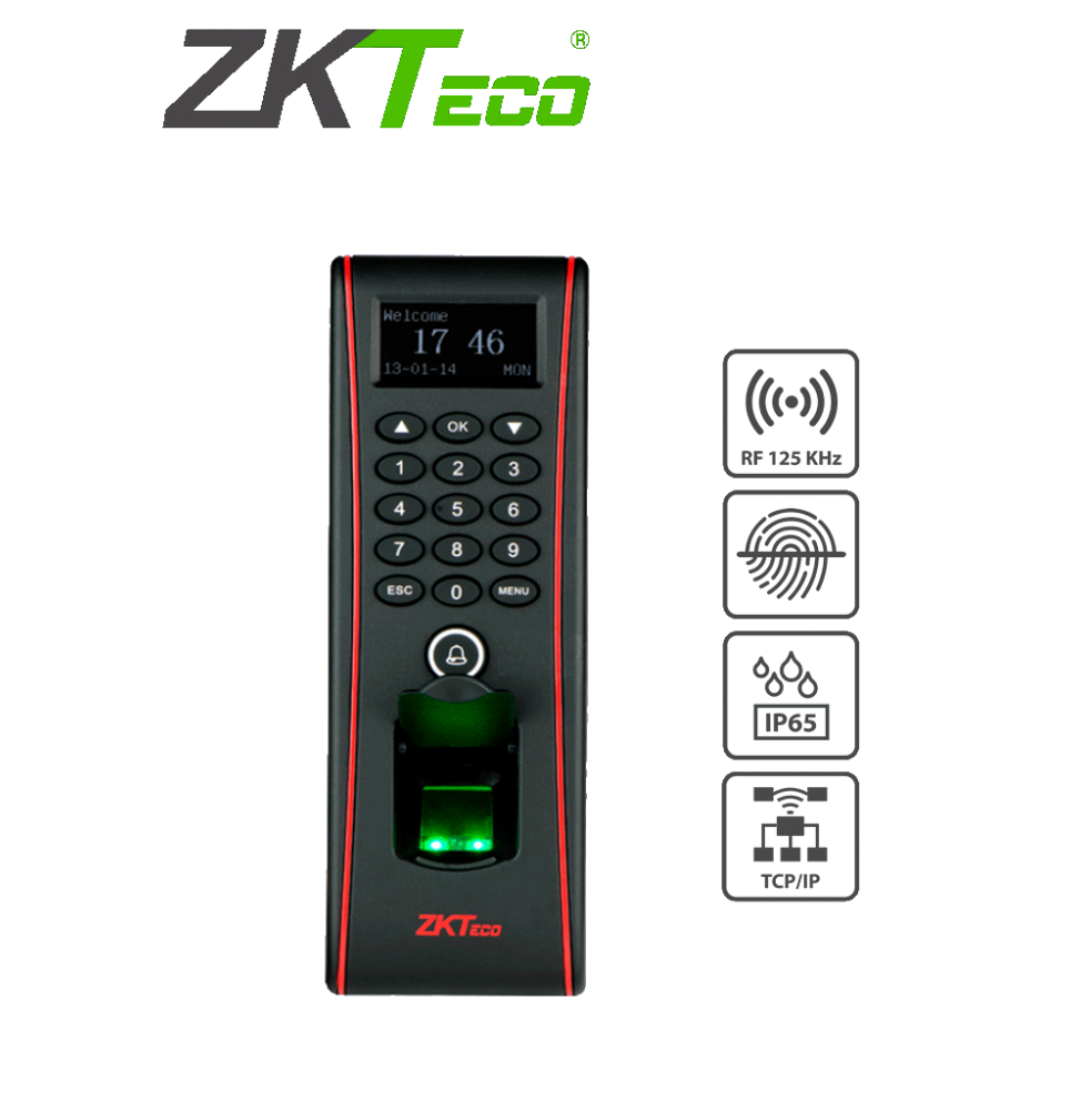 ZKTECO TF1700 Terminal biometrica exterior / 3 000 huellas /