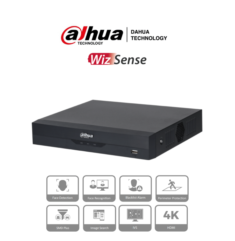 DHT0180002 DHI-NVR2104HS-P-I DAHUA NVR2104HS-P-I - NVR de 8