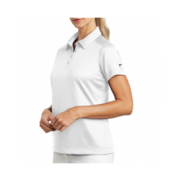 NIKE D354064SW Playera Polo Dri-FIT color Blanco para Mujer