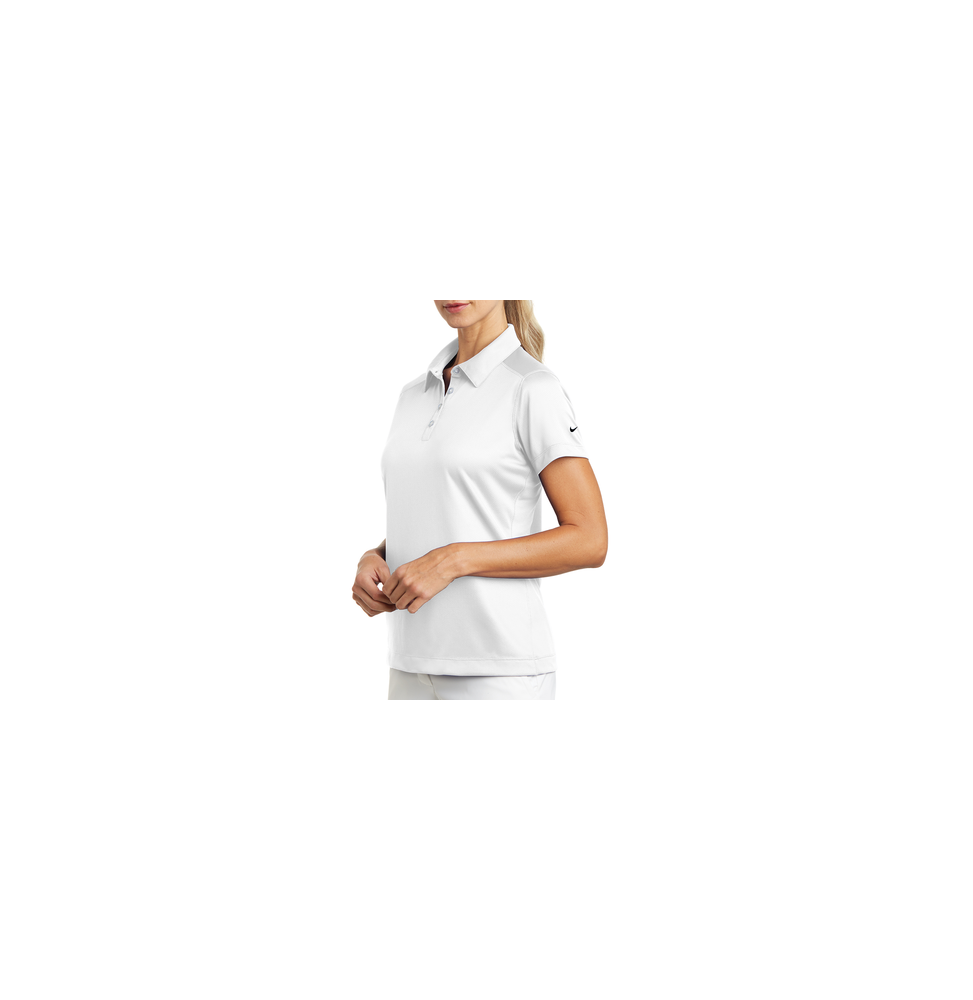 NIKE D354064SW Playera Polo Dri-FIT color Blanco para Mujer