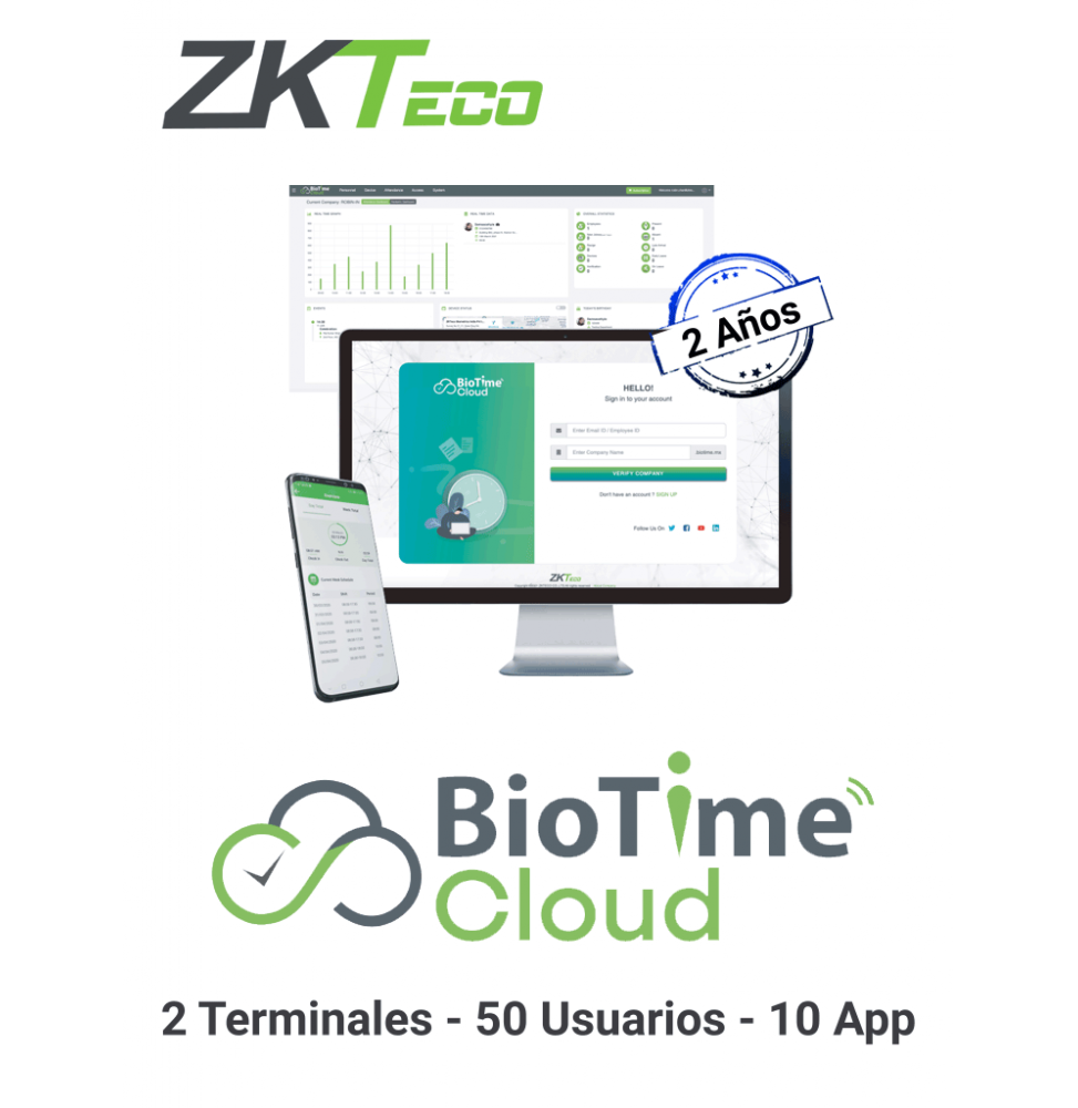 ZKT0820065 LIC000056BTC-Enterprise ZKTECO BIOTIMECLOUDENTERP