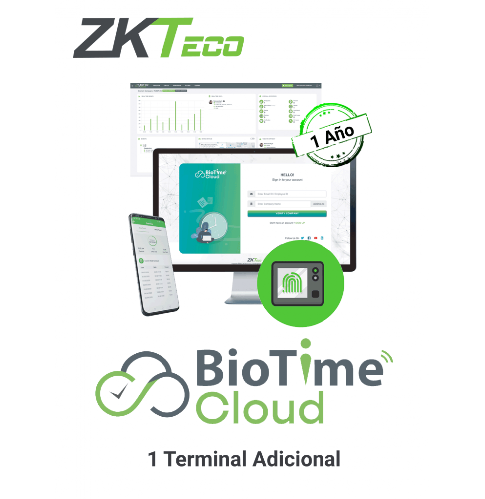 ZKT0820069 LIC000066BTC-AD11 ZKTECO BIOTIMECLOUDADDDEVICE1 -