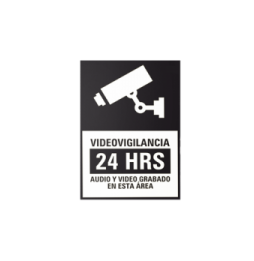 Syscom SYSLETVIDBN10 Letrero de Videovigilancia 24 Hrs Blanc