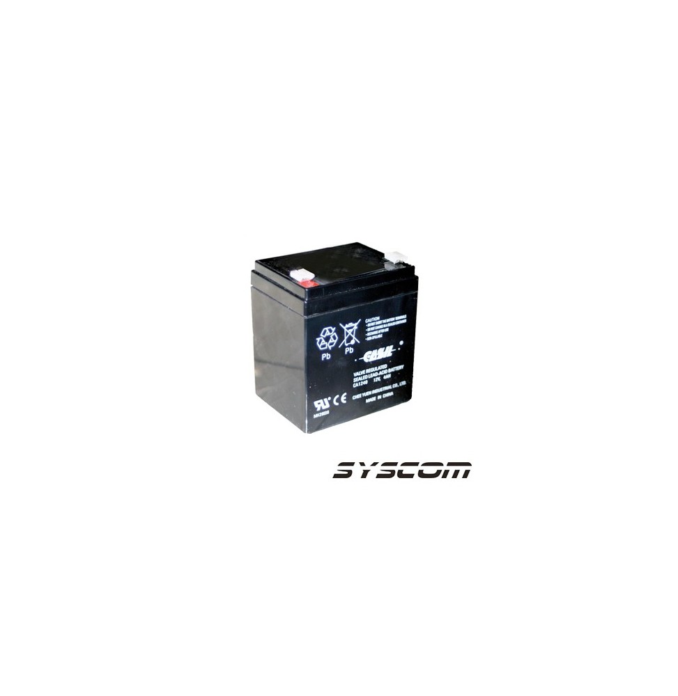 Syscom WP4512P Bateria de Respaldo a 12 Vcc / 4 Ah.