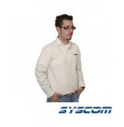 Syscom CMCMAZMSYS Camisa manga larga beige logo SYSCOM (Meda