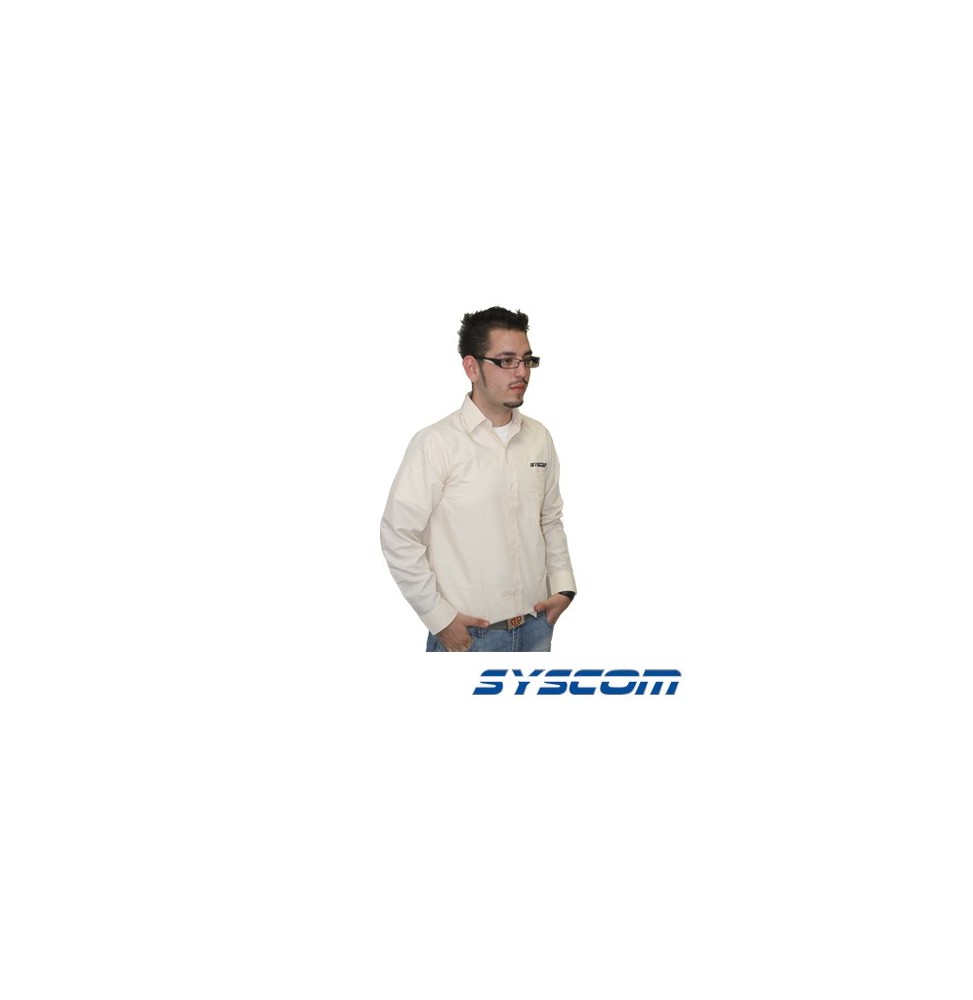 Syscom CMCMAZMSYS Camisa manga larga beige logo SYSCOM (Meda