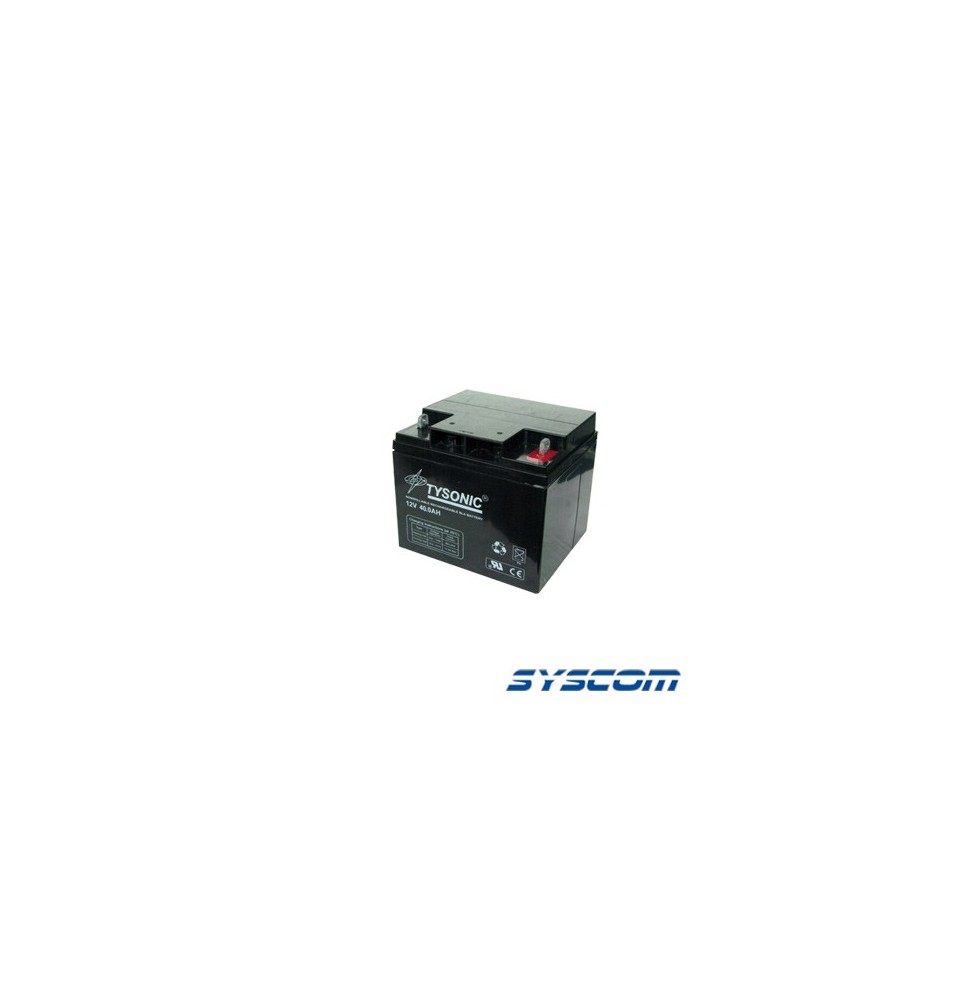 Syscom TY1240 Acumulador 12 Vcc 40 Ah. Tecnologia AGM.