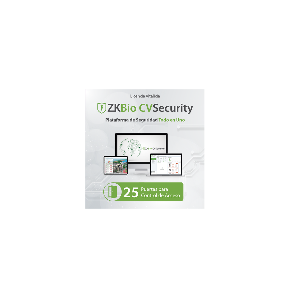 ZKTECO ZKCVACP25 Licencia para ZKBio CVsecurity permite gest