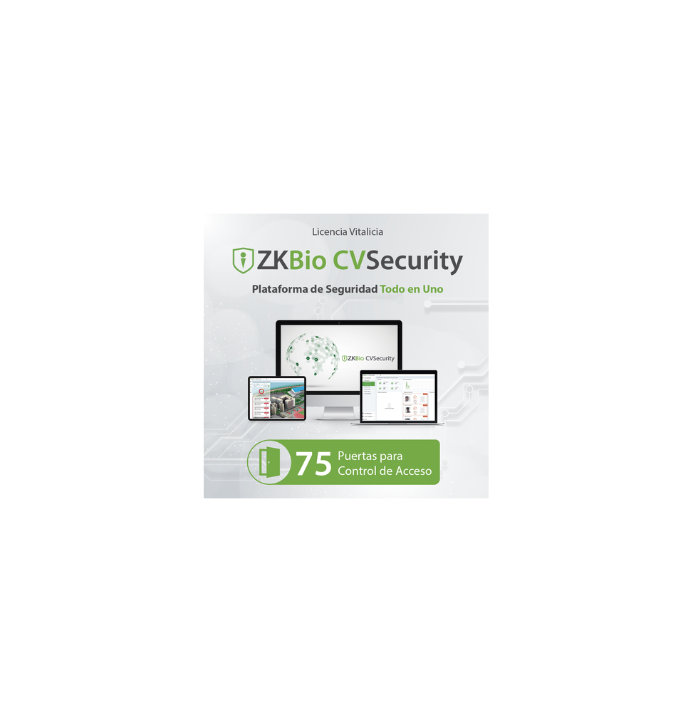 ZKTECO ZKCVACP75 Licencia para ZKBio CVsecurity permite gest