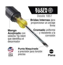 KLEIN TOOLS 6086 Desarmador Miniatura de Punta Plana Cabinet