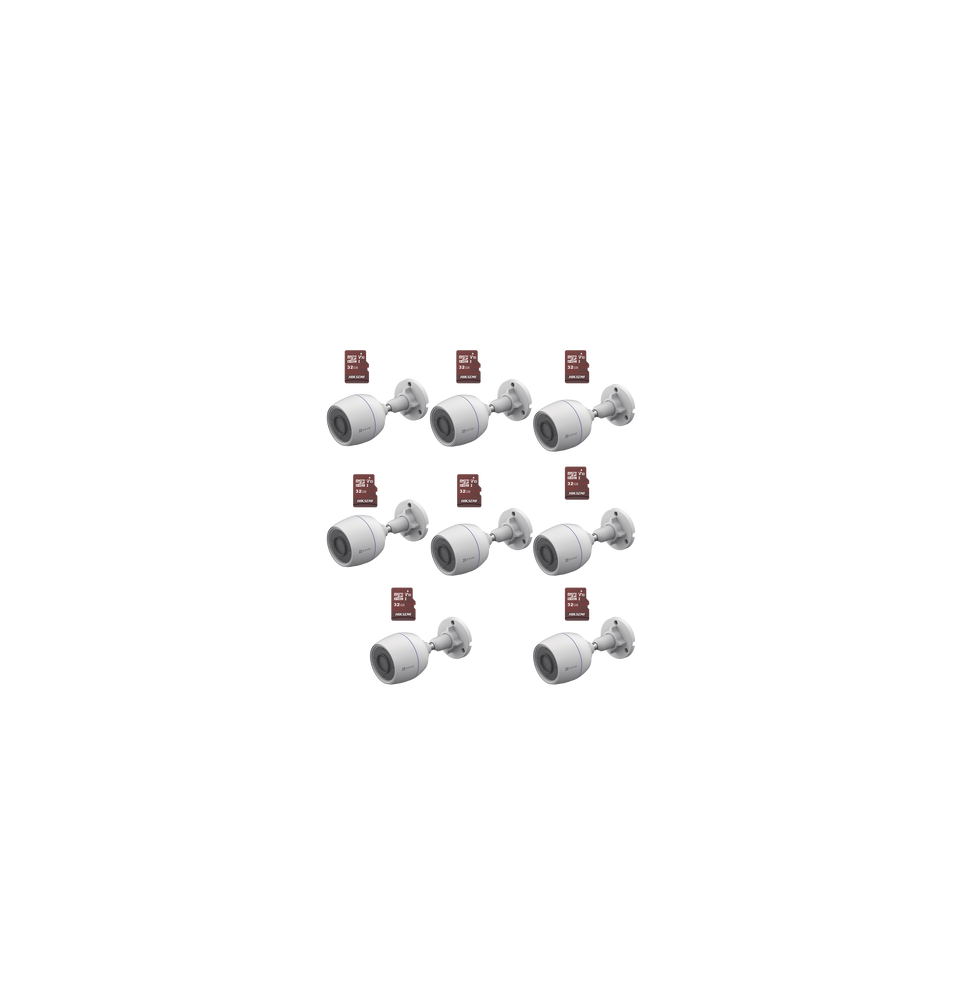 EZVIZ CSH3CKM8 Kit de Camaras WiFi Incluye 8 Piezas CS-H3C y