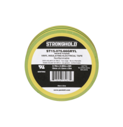 ST1507566GRYL Cinta Elctrica STRONGHOLD para Aislar de PVC Uso Construccin General en Tierras Fsicas Grosor de 0.13 mm Ancho