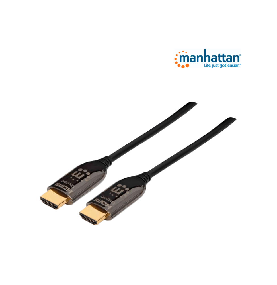 MANHATTAN MAN1760049 MANHATTAN 355445 - Cable HDMI Optico Activo Plenum de 50 Metros/ Resolucin 4K60Hz/ Soporta 3D y Can