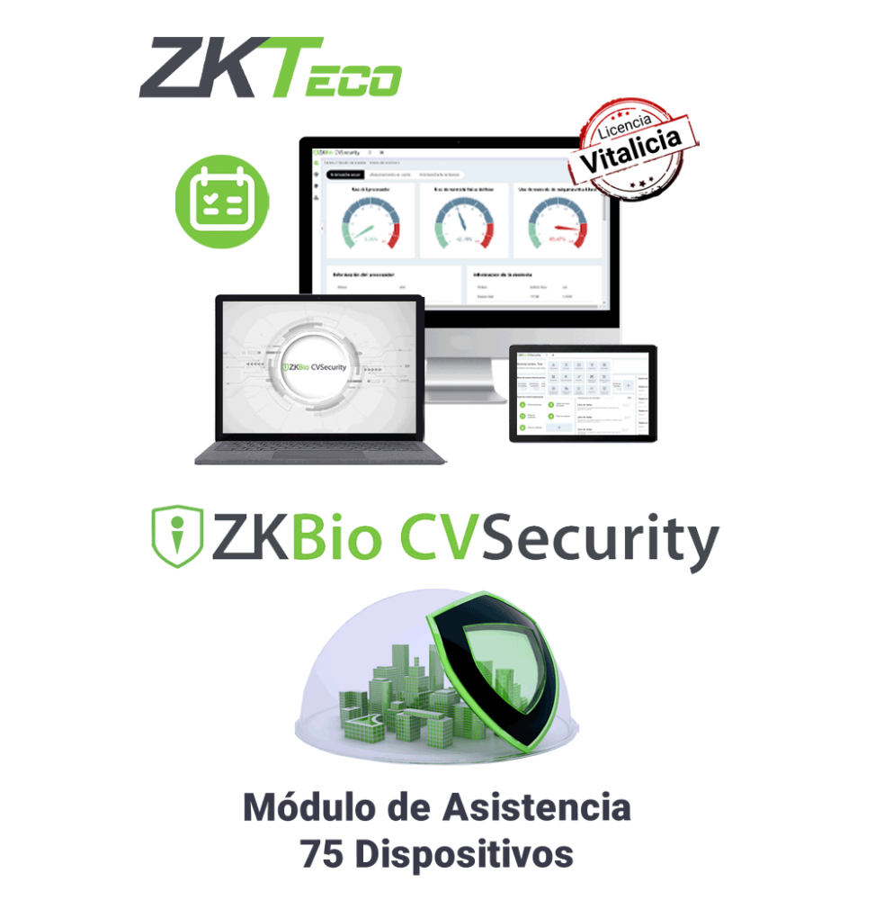 ZKTECO ZKT0820116 ZKTECO ZKBIOCVTAP75 - Modulo Vitalicio de Asistencia para BioCVSecurity para 75 puntos de asistencia