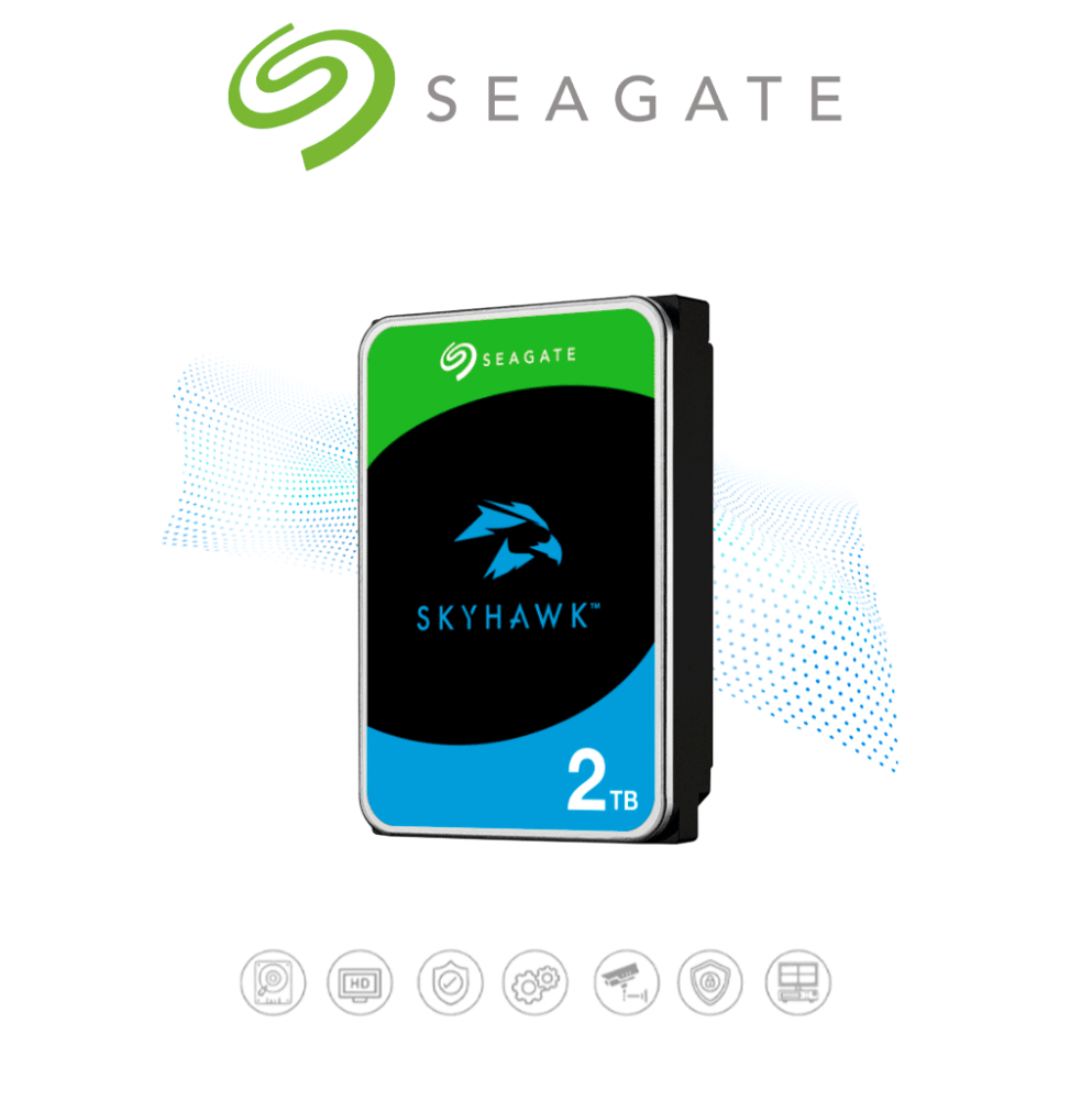 SEAGATE SEA1490024 SEAGATE ST2000VX017 - Disco duro de 2TB / SkyHawk / 6Gbit/s /  3.5" / SATA III / 5400RPM/ 256 CACHE /