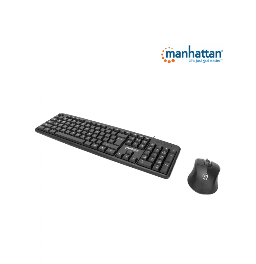 MANHATTAN MAN0460011 MANHATTAN 178464 Juego de teclado y mouse ptico  cableados Teclado con cable y ratn ptico con cable