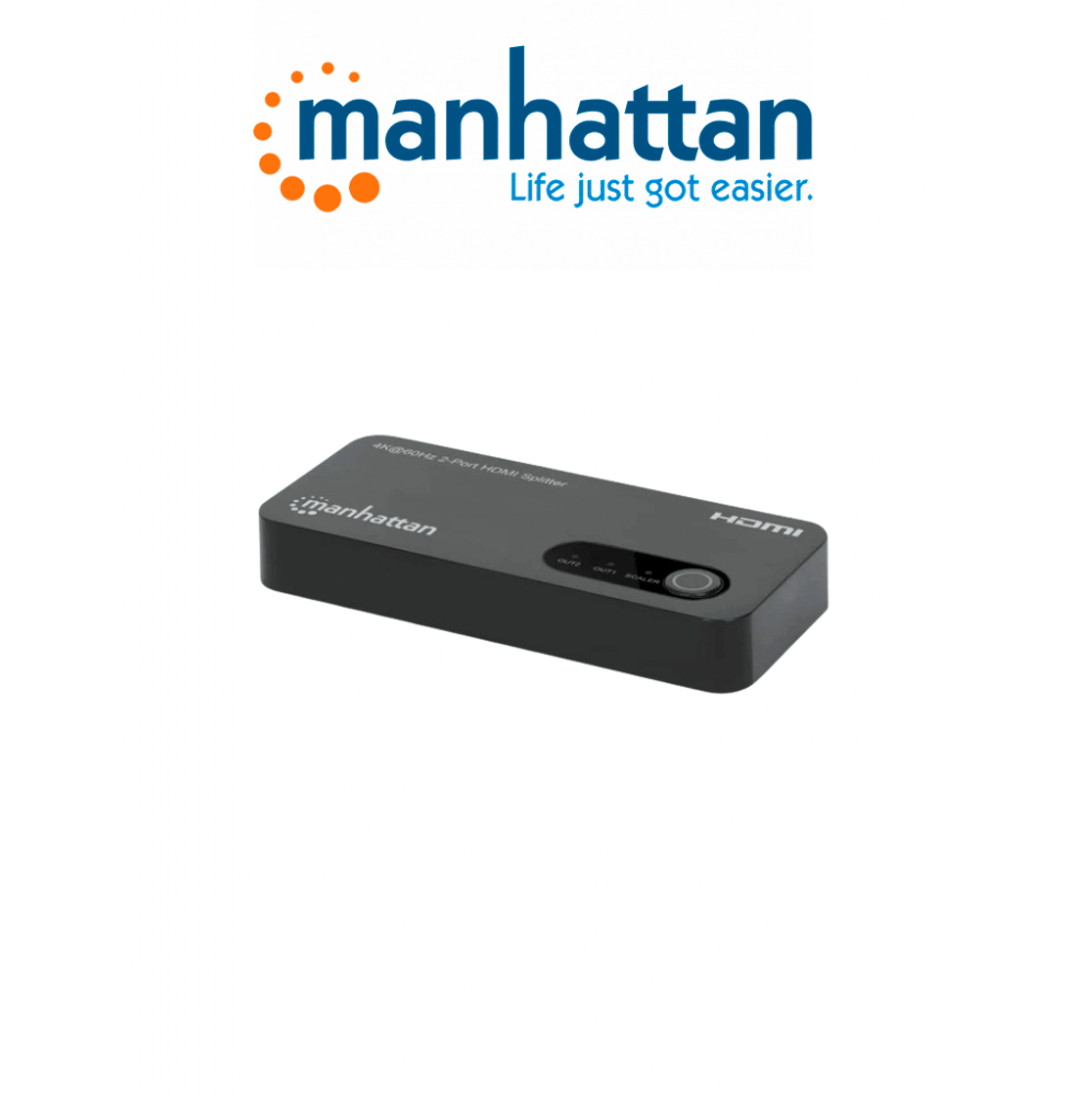 MANHATTAN MAN0560024 MANHATTAN 207614 - Video Splitter HDMI 4K de 2 puertos Divide una entrada HDMI en dos salidas HDMI