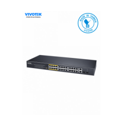 VIVOTEK  VIV3720004 VIVOTEK AW-FGT-260F-380 - Switch PoE no administrable  24 puertos PoE FE RJ45  2 puertos Combo GE RJ