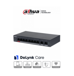 DAHUA DHT3720030 DAHUA CS4010-8ET-110 -  Switch Poe de 10 Puertos/ 8 Puertos PoE 10/100/ 2 Puertos Uplink 10/100/1000/ 1