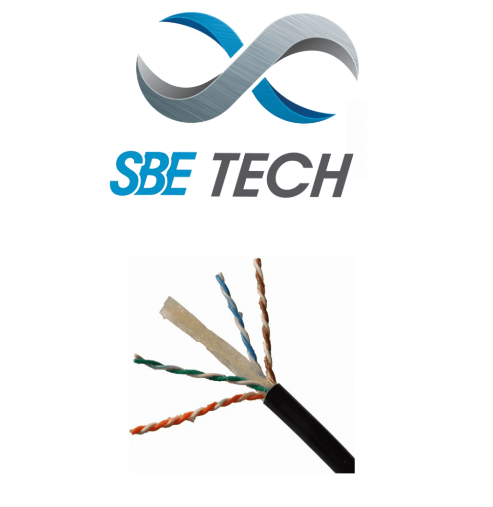 SBE TECH SBT2640012 SBETECH SBEUTPC6EXTNL - Cable UTP  / Categora 6 / Para exteriores / 305m / Color negro