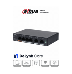 DAHUA DHT3720028 DAHUA CS4006-4ET-60 - Switch PoE de 6 Puertos Administrable/ 4 Puertos PoE 10/100/ 2 Puertos Uplink 10/