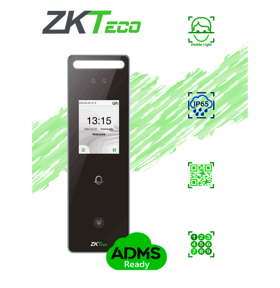 ZKTECO ZKT0810078 ZKTECO SpeedFaceV3LQR - Control de Acceso y Asistencia Facial Visible Light / 500 rostros / 3 000 QR