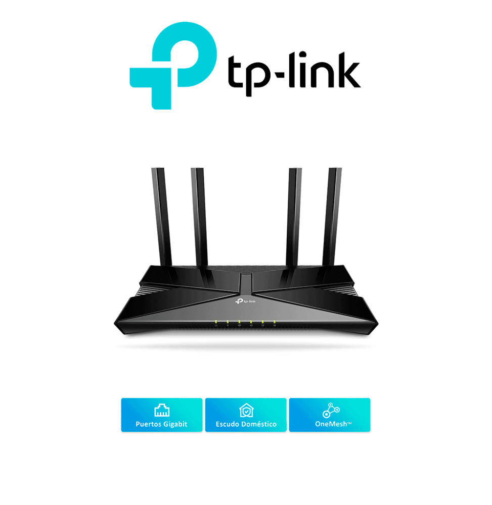 TP-LINK TPL3660007 TP-LINK Archer AX53 - Ruteador WiFi 6 AX 3000Mbps/ 1 Puerto WAN RJ45 Gigabit Ethernet/ 4 Puertos LAN