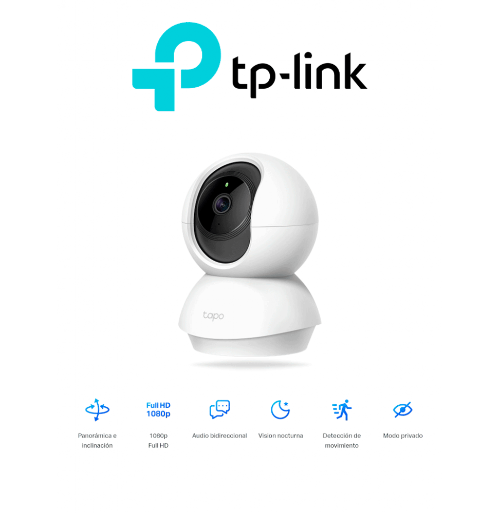 TP-LINK TPL0150003 TP-LINK TAPO C200 - Cmara Domo IP  PT WiFi/ Para Interior/ Resolucin de 2 Megapixeles/ Visin Nocturna