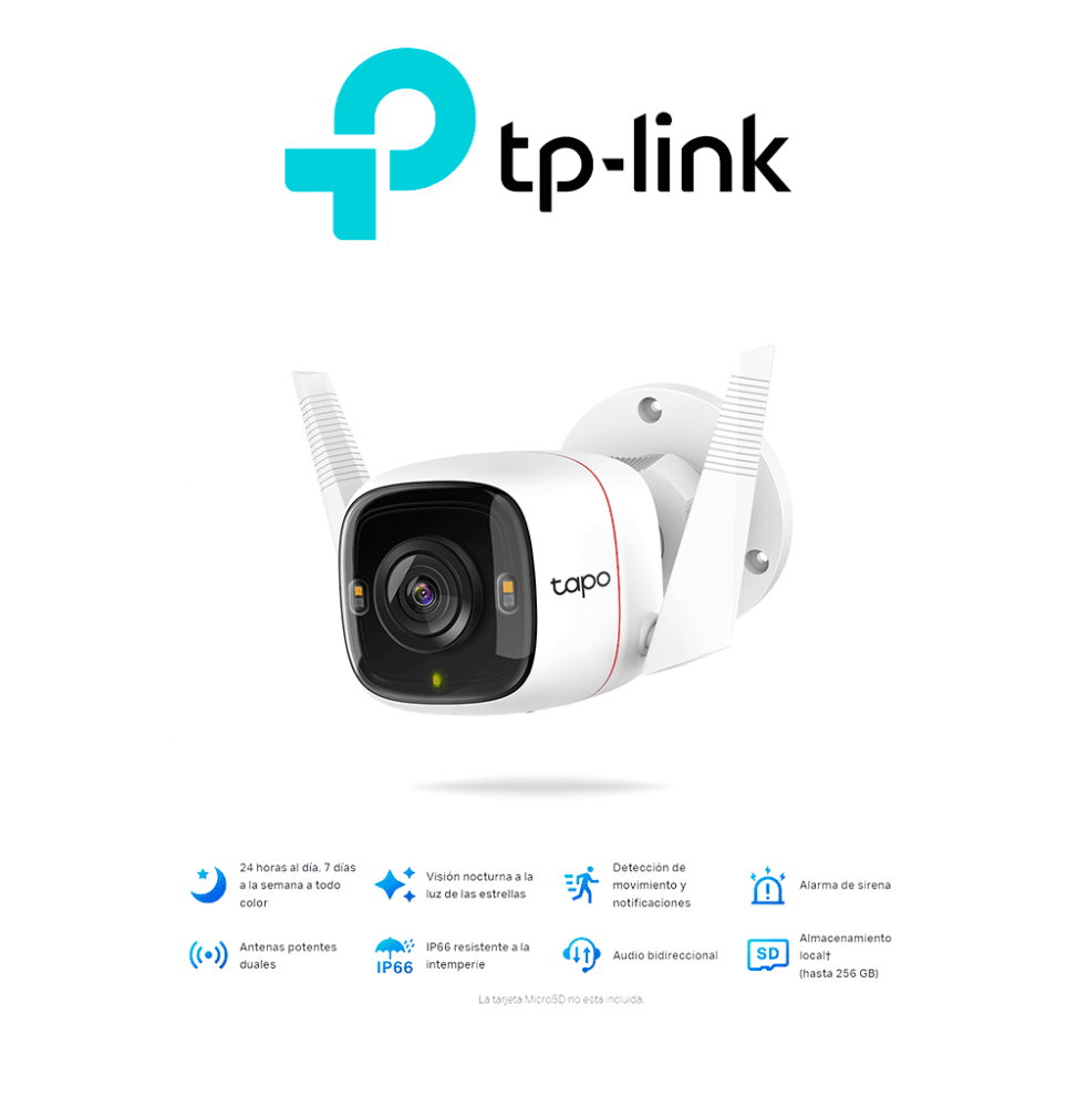 TP-LINK TPL0150006 TP-LINK TAPO C320WS - Cmara IP WiFi tipo Bullet 4 Megapixeles/ Para Exterior/ Resolucin de 2K/ Visin