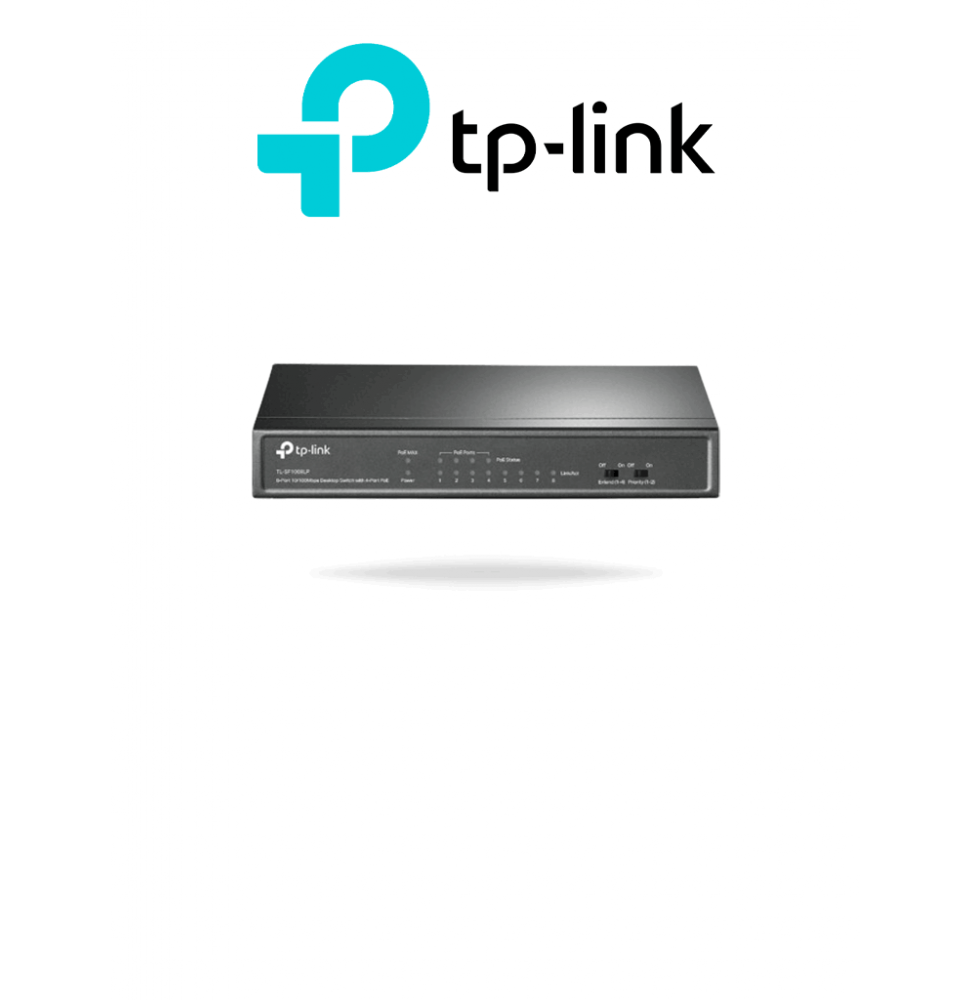 TP-LINK TPL3720007 TP-LINK TL-SF1008LP - Switch PoE No Administrable/ 8 Puertos Fast Ethernet/ 4 Puertos PoE AF/ Presupu