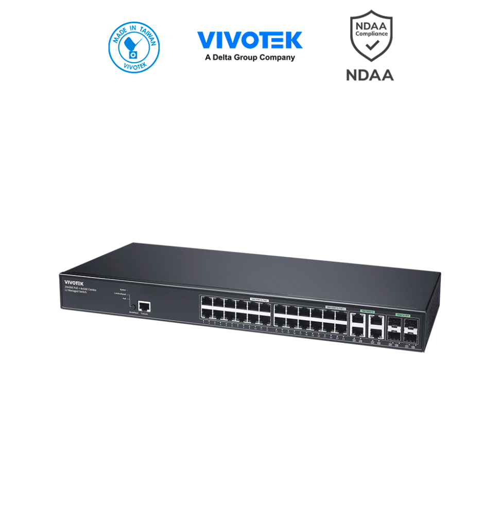 VIVOTEK  AWGEV288A370 VIVOTEK AW-GEV-288A-370 - Switch PoE Administrable 24 puer