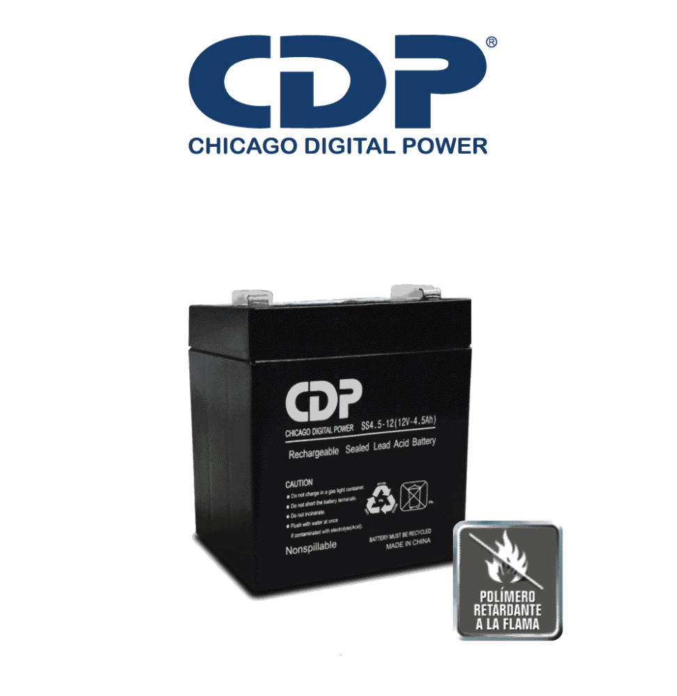 CHICAGO DIGITAL POWER  B1245SLB1245 CDP SLB 12-4.5 - Batera de respaldo de 12V a