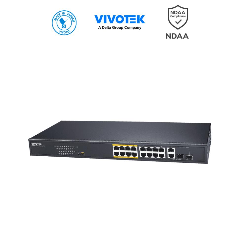 VIVOTEK  AWFGT180F250 VIVOTEK AW-FGT-180F-250 - Switch PoE no administrable con