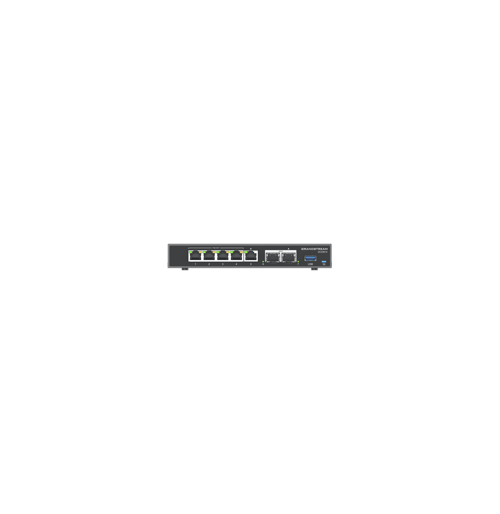 GCC6010 4 en 1: Firewall Router PBX IP Switch Gigabit de 5 Puertos (4 PoE) y 2 Puert