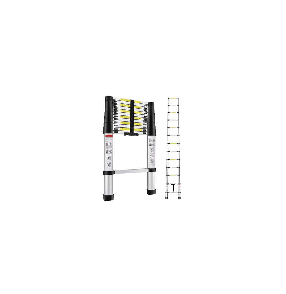 PSTH10001 Escalera Telescpica de Aluminio de 3.8 Metros de Altura PST-H10-001