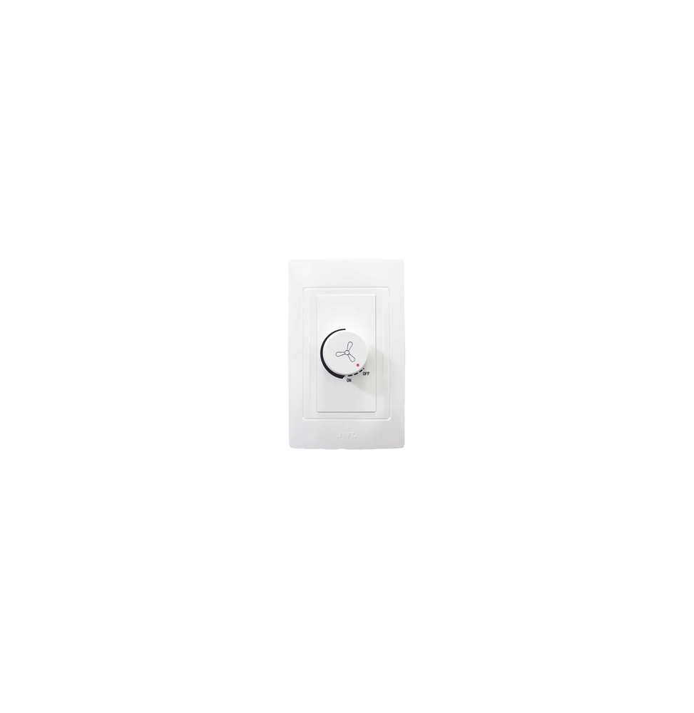 JTLC7330 Placa con Dimmer Rotativo para Ventilador / 300 W 127 V CA / Color Blanco.